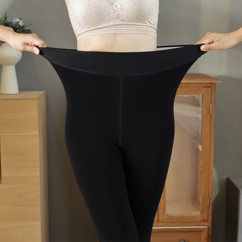 800g 마사지 기모 하이웨스트 보온 발 밟기 일체형 바지 가을겨울 여성 기모 두께 외장 레깅스