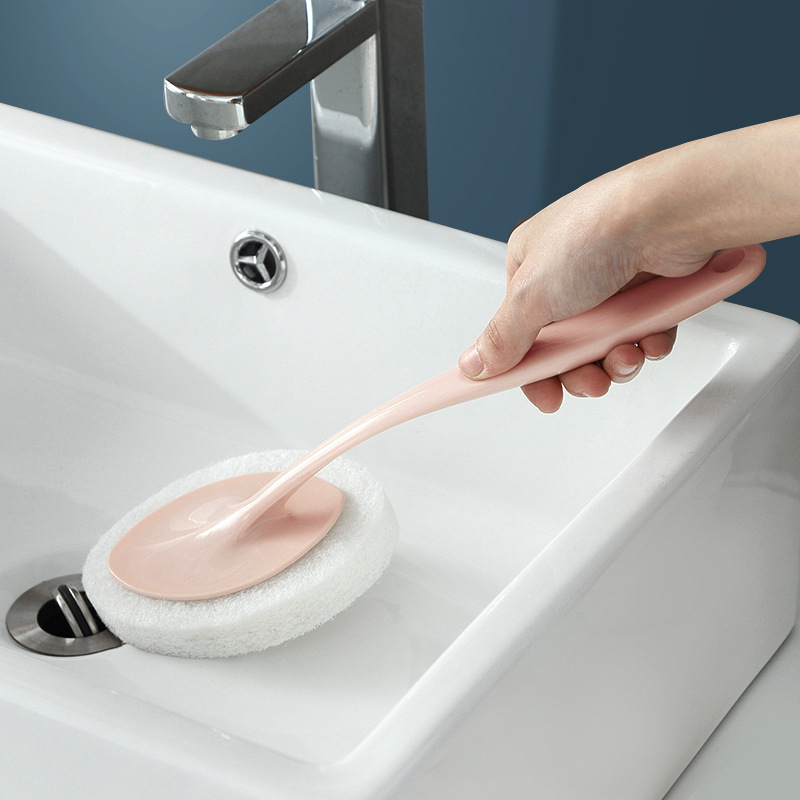 Bathroom Cleaning Tools Long Handle Brush Toilet Tile Brush Dead Angle Cleaning Sponge Brush Bathtub Pool Brush Household