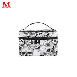 深圳工厂骷髅头热转印个性礼品包袋开发数码印大容量朋克化妆包新