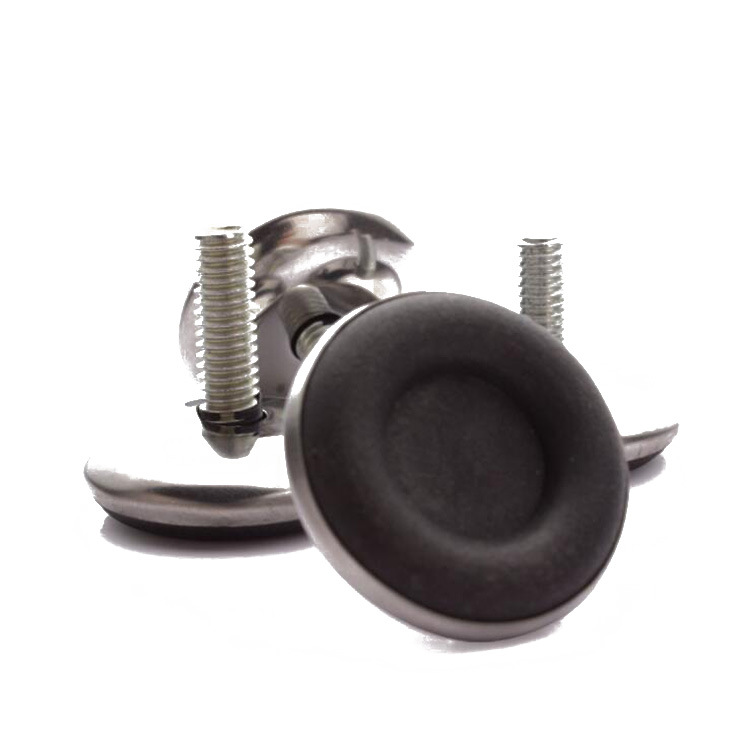 Acero inoxidable hierro negro inferior ajustable gabinete pie al aire libre muebles estante de exhibición estable pie almohadilla de la Oficina pie almohadilla ajustable