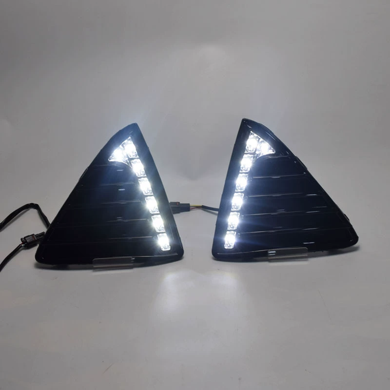 Подходит для 2012–2014 Ford Fox — модифицированные LED дневные ходовые огни под сетку, решётка противотуманной фары, дневные ходовые огни