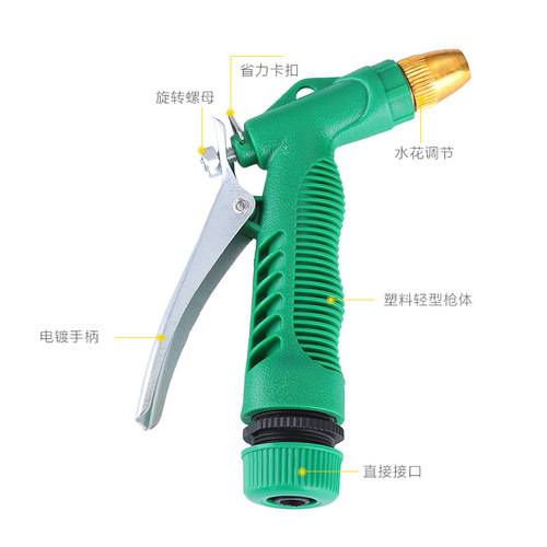 Factory Direct Selling High-Pressure Car Wash Water Gun Household Garden Multi-functional Flower Watering Nozzle Plastic Barrel Spray Gun