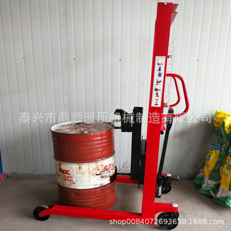 手动油桶堆高车 油桶装卸车 手动堆高车升高车