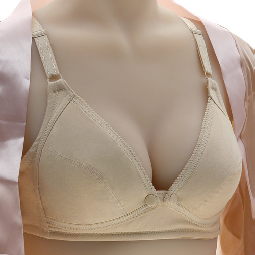 Pure cotton thin breathable front buckle maternity nursing bra women's pregnancy no wire bra bra postpartum breastfeeding plus size bra