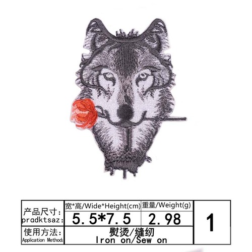 Yixiu embroidery cloth patch computer embroidery chapter boutique DIY burnt edge rose wolf clothes decorative patch patch patch cloth