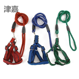 宠物狗狗牵引绳小方格圆绳胸背带用品现货批发便携舒适耐用