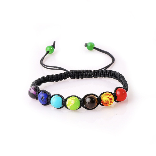 Fashion Amazon Rainbow Color Yoga Energy Braided Bracelet