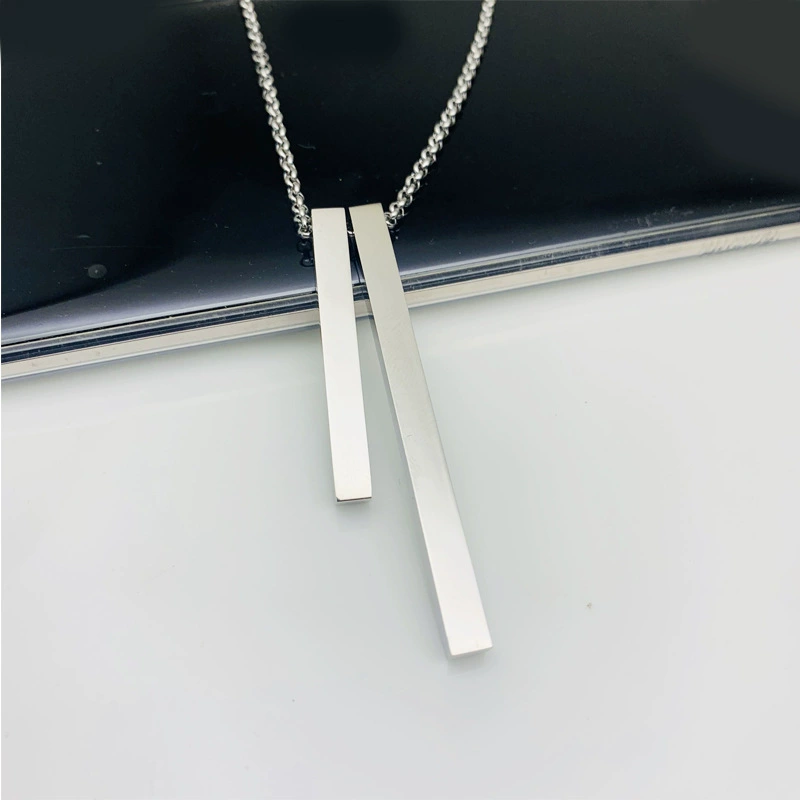 Three dimensional glossy necklace stainless steel, keychain, mirror effect