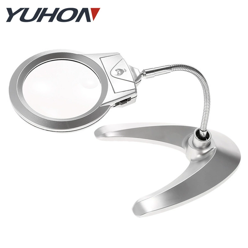 Светодиодная лампа для ночного чтения настольная Лупа металлический шланг регулируемый угол лабораторный инструмент для осмотра и ремонта