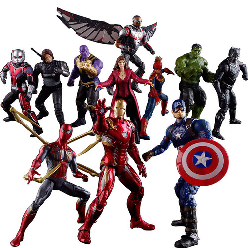 Genuine anime Avengers 4 Iron Man Captain America Spider-Man Thanos Doll Figure Toy