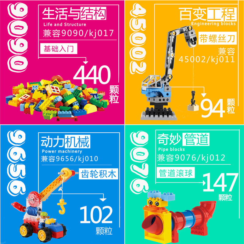Domestic Building Block Set 9686 9656 45002 9090 Early Education Teaching Aids First and Second Grade Examination