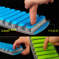 TEMU10孔長條形冰模家用製冰盒凍冰神器軟底易脫模40格冰格帶蓋