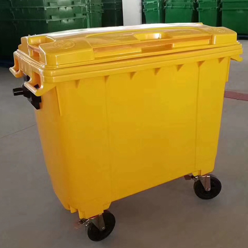 批发360升660升户外垃圾桶 红绿蓝黄色1100L万向轮环卫户外垃圾桶