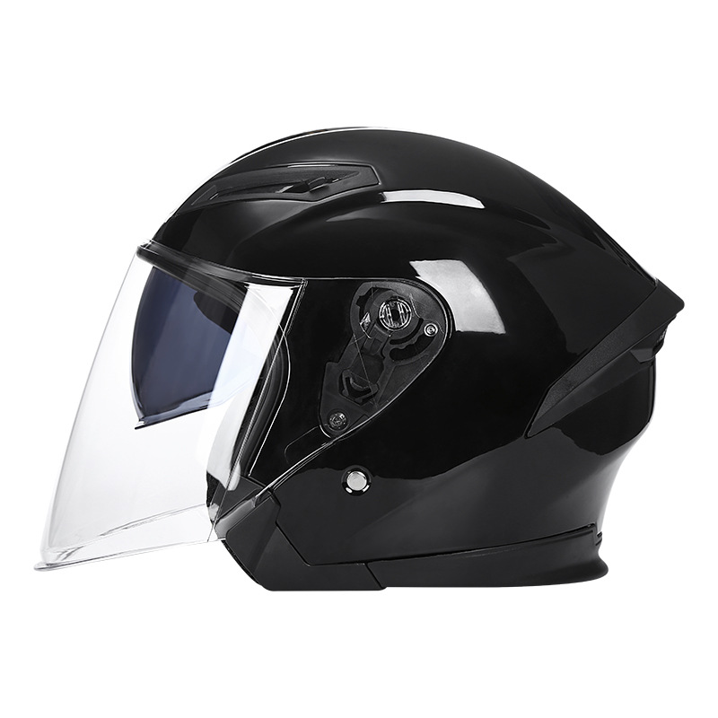 Comercio exterior exclusivo 705 casco de la motocicleta del coche eléctrico adulto hombres y mujeres medio casco de doble lente casco