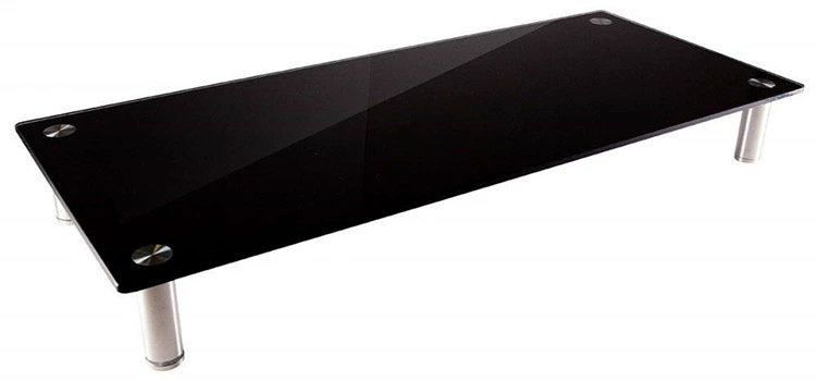 Laptop, black storage system, glass LCD display, tubing