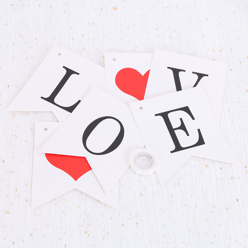 Cross-border hot-selling alphabet fishtail banner, wedding confession, love proposal letter banner, trunk decoration banner