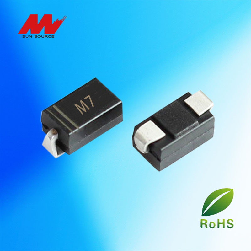 贴片二极管 M1~M7 1A 1000V SMA DO-214AC整流二极管