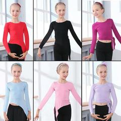 Spring and Autumn Children's Dance Suit Training Top Cotton Short Sleeve Girls Latin Dance Summer Chinese Body Dance Yoga Wear
