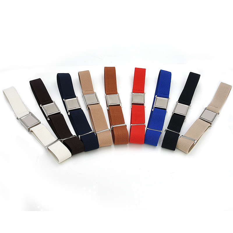 Suministro transfronterizo cinturón infantil niños y niñas imán decorativo hebilla elástico cinturón elástico multicolor opcional