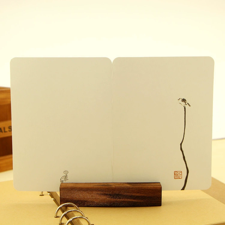 Простая классическая китайская стильная креативная маленькая свежая складная открытка, благословение на день рождения, универсальная поздравительная открытка, Рождественский подарок середины осени