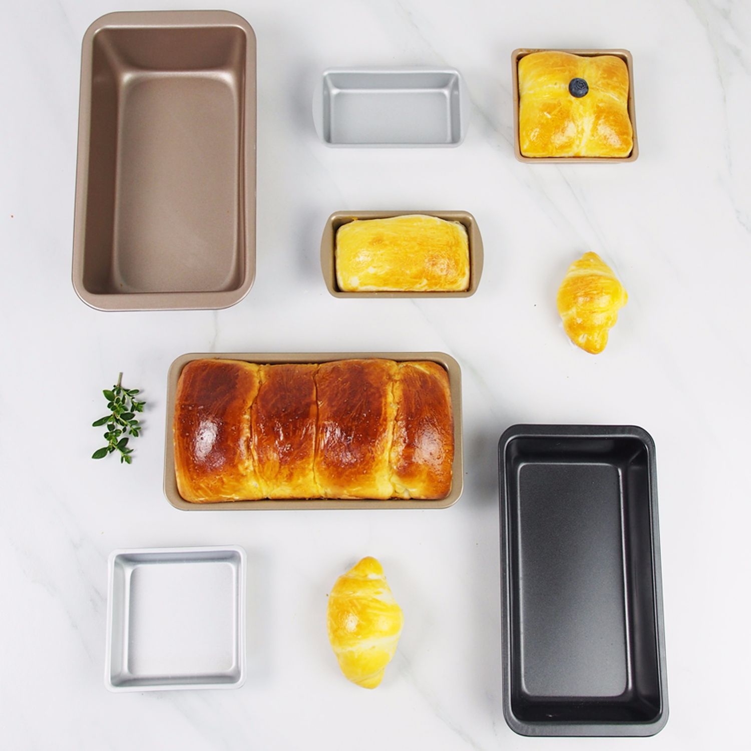 Simple rectangular non-stick bread baking pan cake mold square cake mold American toast box bakery shop