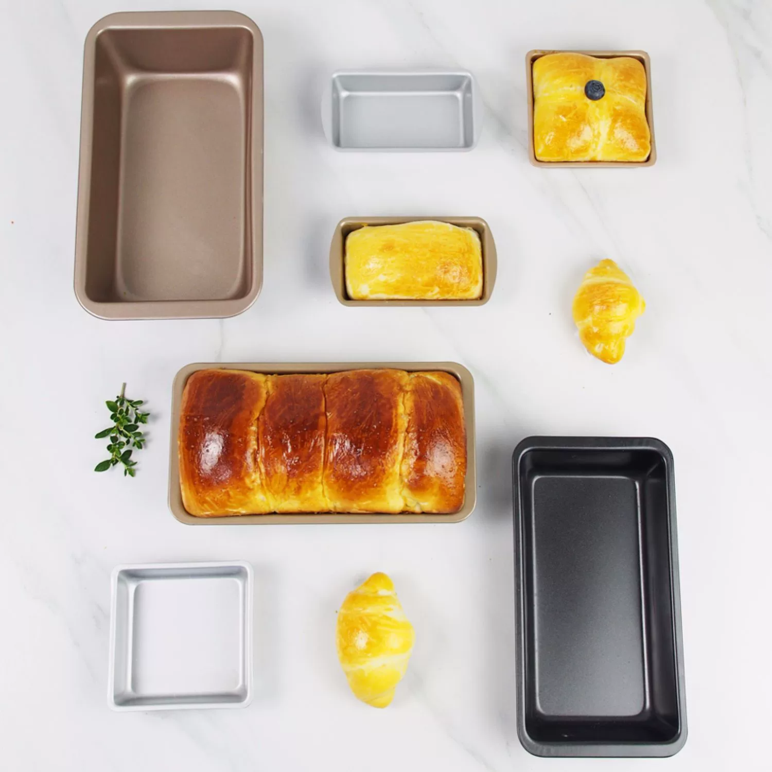 Rectangular Non-Stick Loaf Pan, Multi-Size Bake Mold (4–10.5 in), Oven & Toast Box