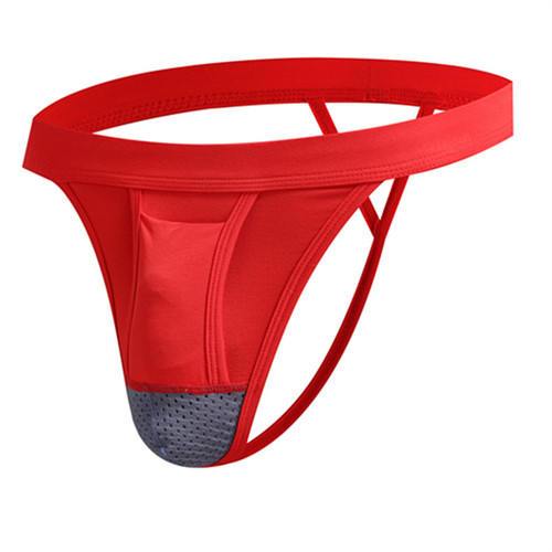 New bullet upwards, separate compartments, men's underwear, U-convex breathable mesh support bag, modal sexy thong