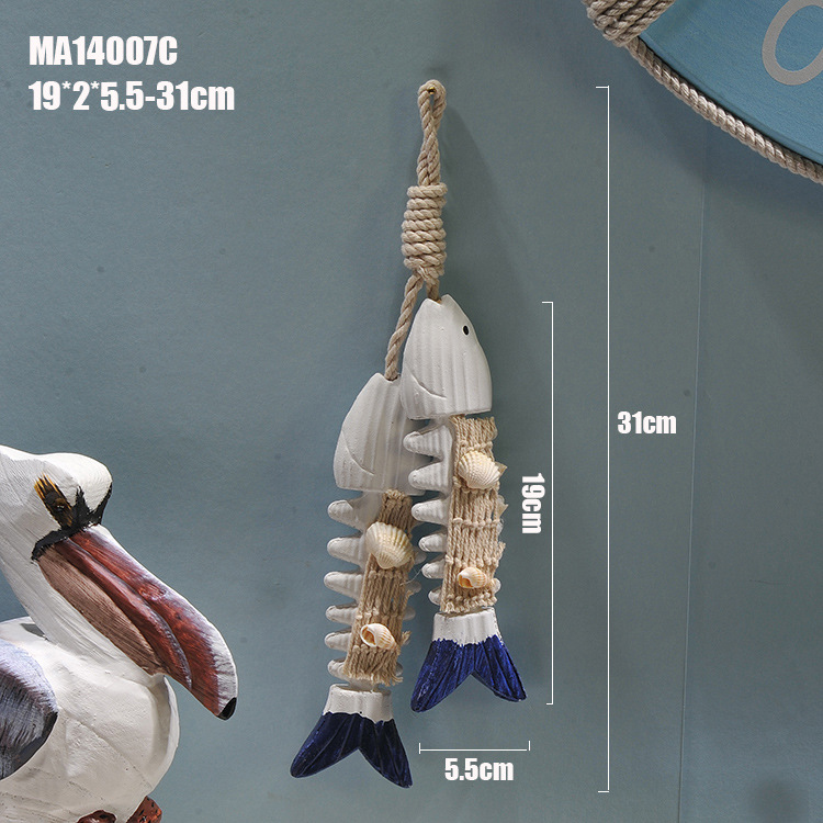 Fishbone bienvenida listado Mediterráneo decoración del hogar colgante de pared de madera creativa tablero colgante-myrion