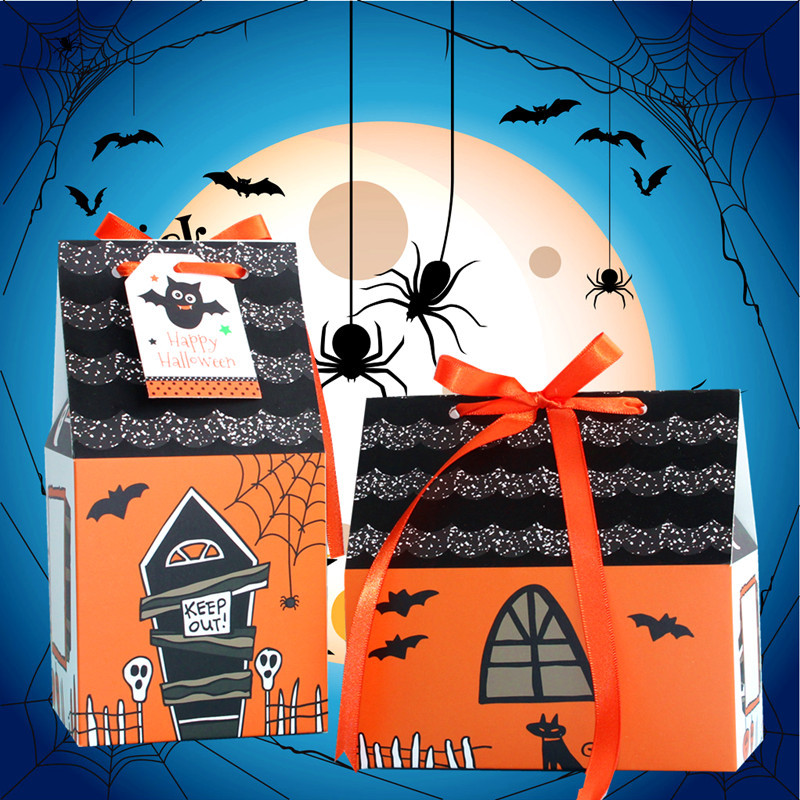 万圣节房子糖果盒 幼儿园DIY糖果礼盒 糖果屋盒小礼盒甜品包装盒