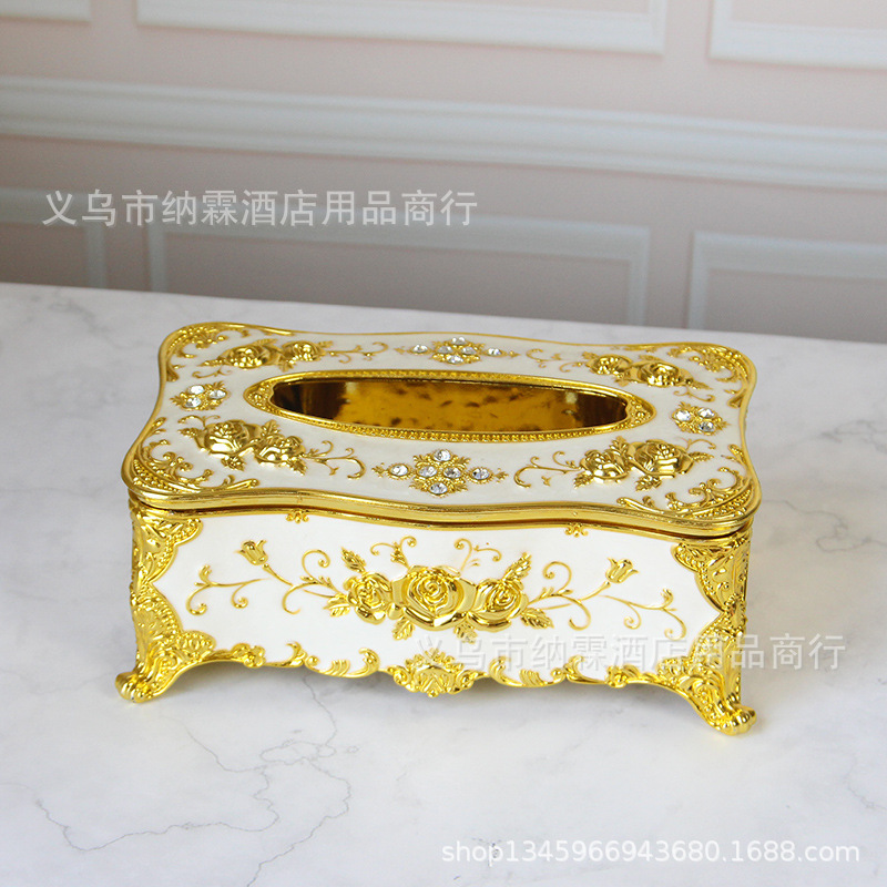 Caja de pañuelos de estilo europeo sala de estar tejido creativo nórdico ins caja de pañuelos de hogar KTV mesa de café simple comida Linda