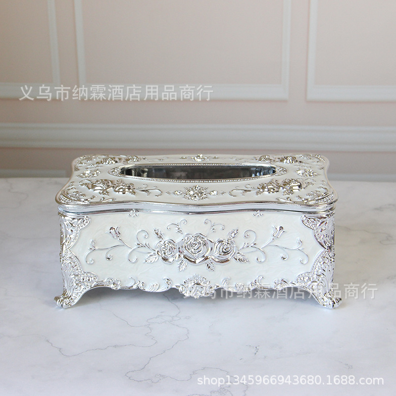 Caja de pañuelos de estilo europeo sala de estar tejido creativo nórdico ins caja de pañuelos de hogar KTV mesa de café simple comida Linda