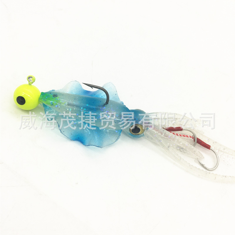 13cm gancho de cabeza de plomo gancho de mano luminoso cebo de calamar pesca de mar pesca de arrastre simulación de pulpo abalorios Luya cebo suave pesca en alta mar