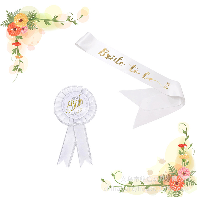 Novia/novio a ser nupcial hombro Correa etiqueta cinturón bronceado europeo y americano solo partido decoración insignia traje