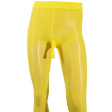 跨境电商男式jj套丝袜飞机开口超薄光腿神裤油光连裤袜骚男袜子