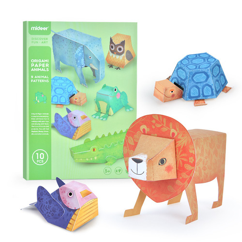 mideer Milu children's origami book 3D three-dimensional handmade diy made paper-cut toys for kindergarten pupils