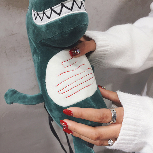 Cartoon ins student crossbody bag for women dinosaur doll shoulder doll bag personality cute ugly plush bag