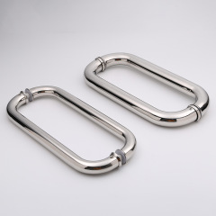 Bedroom bathroom stainless steel thick glass door handle curved shower sliding door handle Chinese pair handle