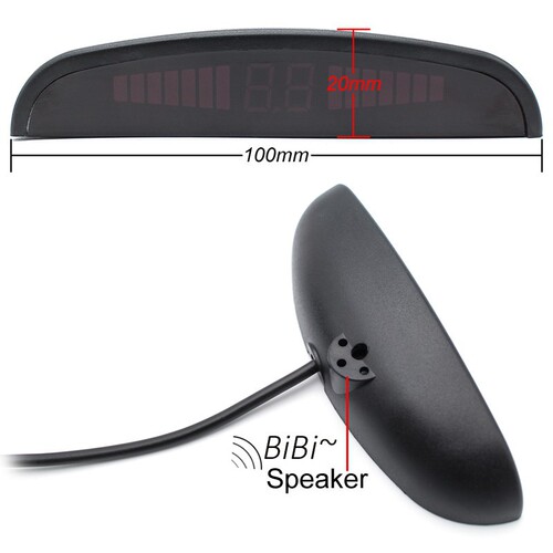 Carsite Car-mounted 12V Reverse Radar Beeper Small Crescent LED Display Precise Distance Radar 