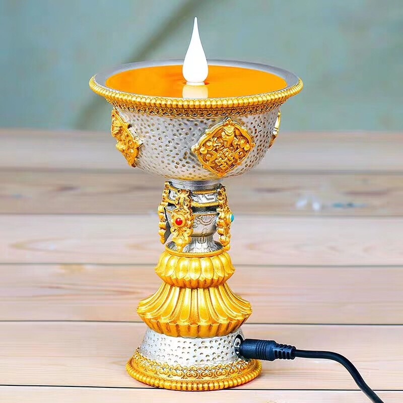 Tantric artifacts Xizang supplies electronic butter lamp Changming lamp plug-in butter lamp ornaments eight auspicious