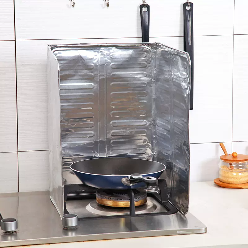 煤气灶台可折叠挡油板 厨房烹饪炒菜挡油板 防油溅板 围炉板