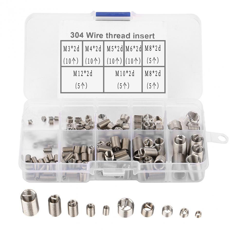 304不锈钢牙套M3*2D-M12*2D钢丝螺套套装 专销外贸牙套