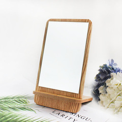 Simple Assembly Wooden Mirror Insert Panel Desk Table Top Single Sided Support Mirror Makeup Mirror Wholesale Manufacturer Direct Sale