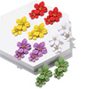 Fashionable multicoloured cute earrings, European style, flowered, simple and elegant design