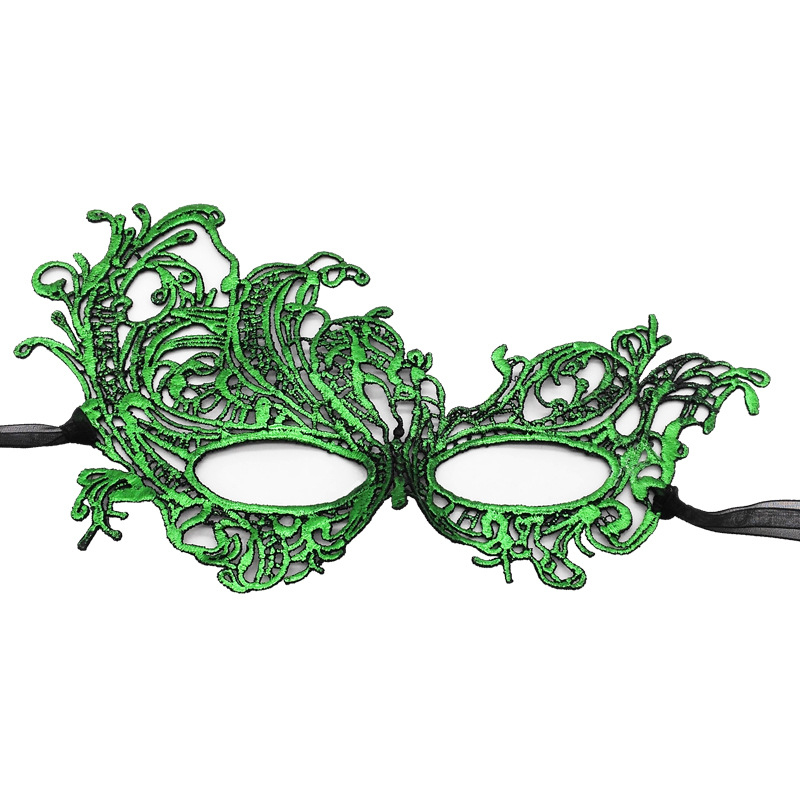 Halloween stamping thick lace mask party half face Halloween masquerade sexy eye mask_voghion.com