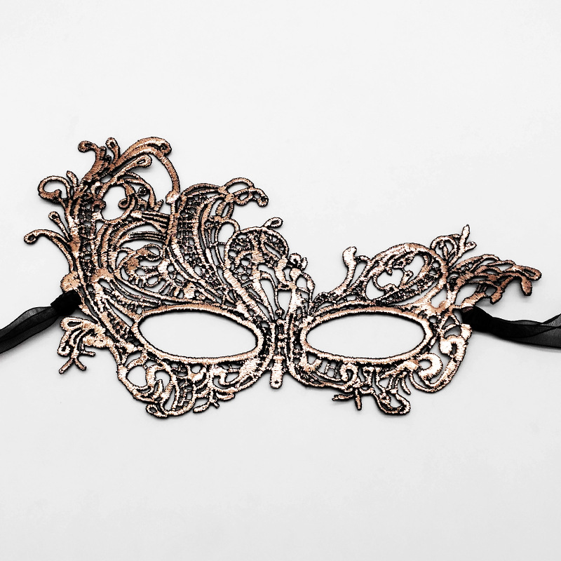 Halloween stamping thick lace mask party half face Halloween masquerade sexy eye mask_voghion.com