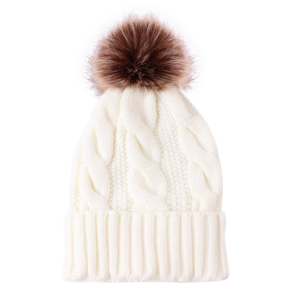 Nuevos fabricantes de invierno, gorro de punto con bolas de pelo engrosadas y forro polar cálido, gorro de punto cálido de Europa y Estados Unidos para otoño e invierno_voghion.com