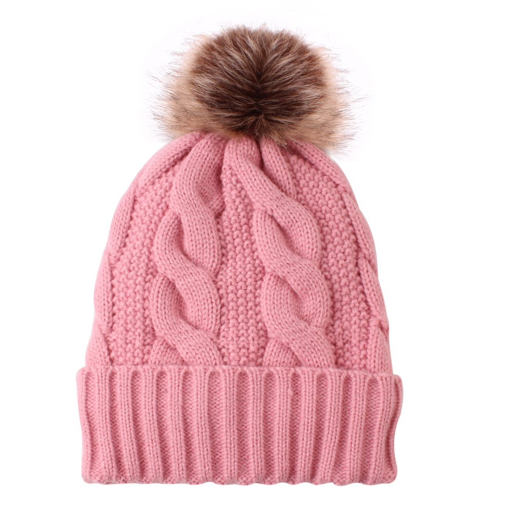 Nuevos fabricantes de invierno, gorro de punto con bolas de pelo engrosadas y forro polar cálido, gorro de punto cálido de Europa y Estados Unidos para otoño e invierno_voghion.com