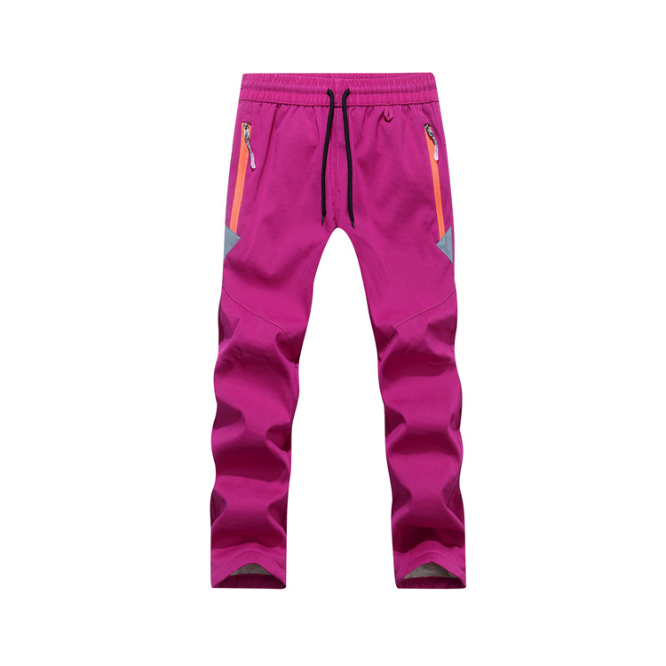 001 Beidi Outdoor Children's Fleece-Lined Windproof Waterproof Warm Boys Girls Lamb Wool Ski Pants For Primary And Secondary_voghion.com