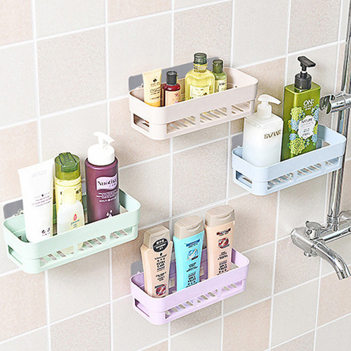 Bathroom rectangular storage rack without punching and traceless toiletries storage rack toilet bathroom triangle storage rack