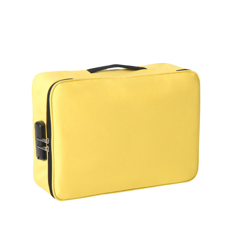 Bolsa de almacenamiento de certificado plegable tela impermeable a prueba de humedad con cerradura documentos de viaje bolsa de múltiples capas de gran capacidad al por mayor